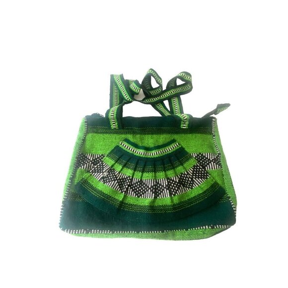 Pinzon Handbags - Pinzon Green and Black Mexican Artisan Shoulder Bag